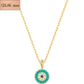 

QSJIE High quality SWA lady charm classic green devil Pendant Necklace