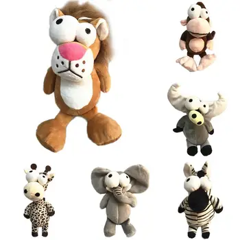 

Big Eyes Cartoon Funny Lion Zebra Elephant Deer Jungle Series forest Animal Doll Soft Stuffed Plush Toys Children Kids Gifts
