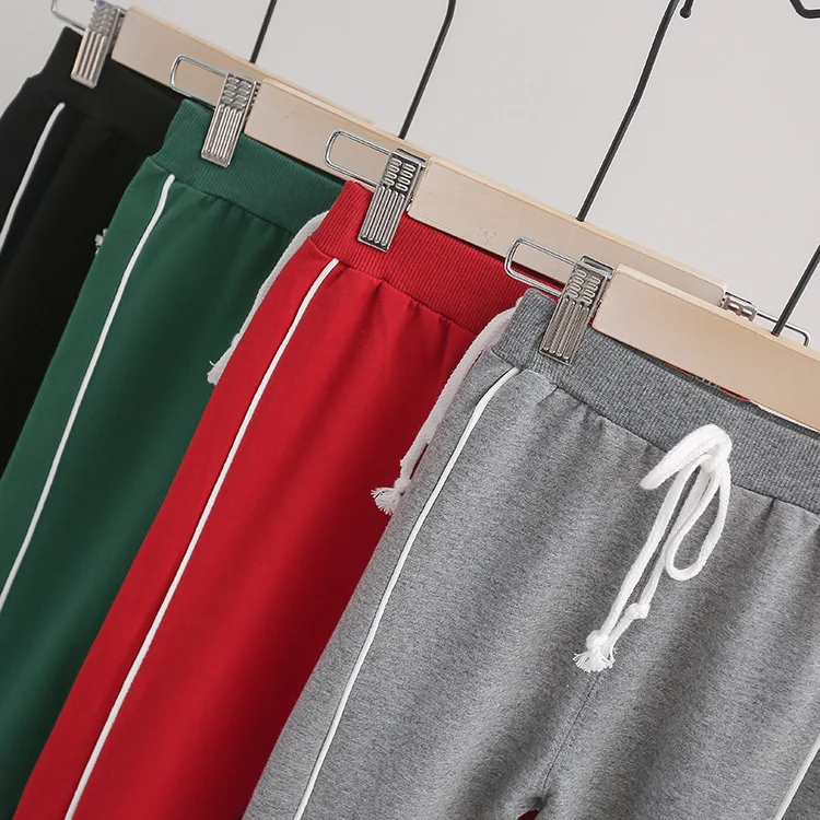 Spring And Autumn Men And Women Children Babies' Trousers Knitted Cotton Brace Four Colors Athletic Pants