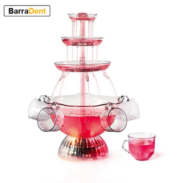 Nostalgia 3-Tier Lighted Party Fountain - Clear