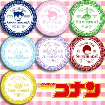 

Anime Detective Conan shuichi akai heiji hattori Cosplay Bedge Cartoon Brooch Pins Collection Backpacks Badges For Bags Button
