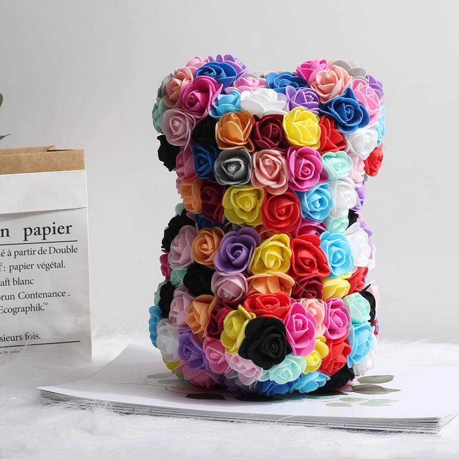 2020 г. DIY25cm 40 см мыло из пены розовый медведь плюшевый искусственный цветок