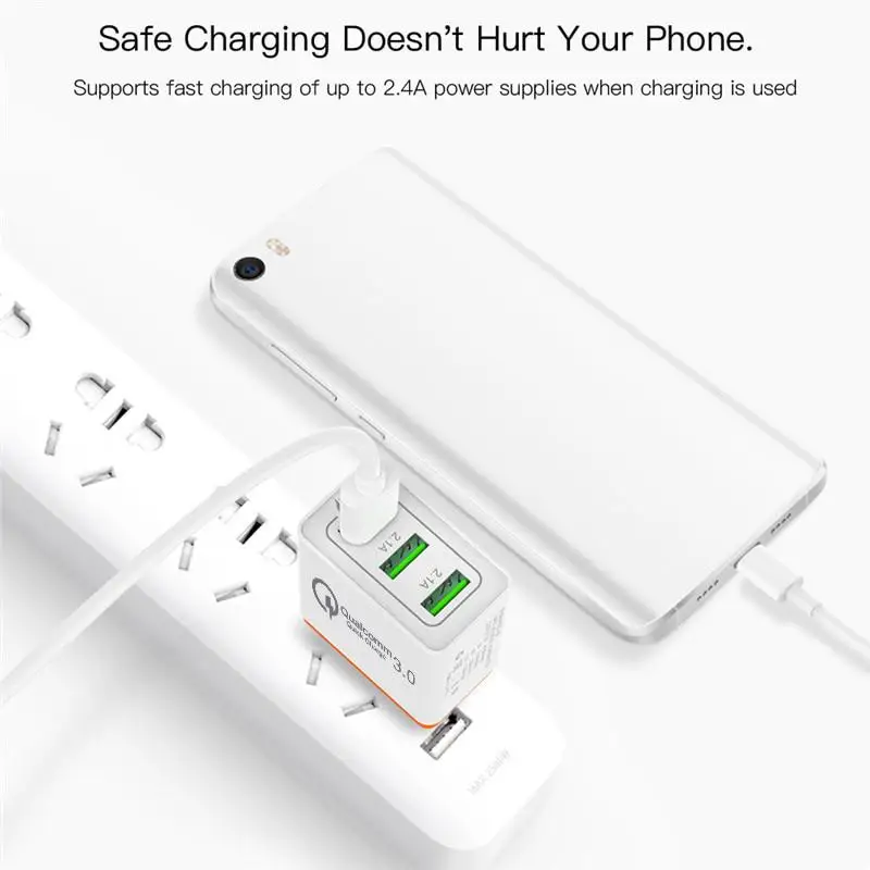 Универсальная USB быстрая зарядка 18 Вт 3 0 5 в А для Samsung Galaxy S8 S9 Tab S3 HTC U11 10 Nexus 6P 5X ZUK Z1 Z2