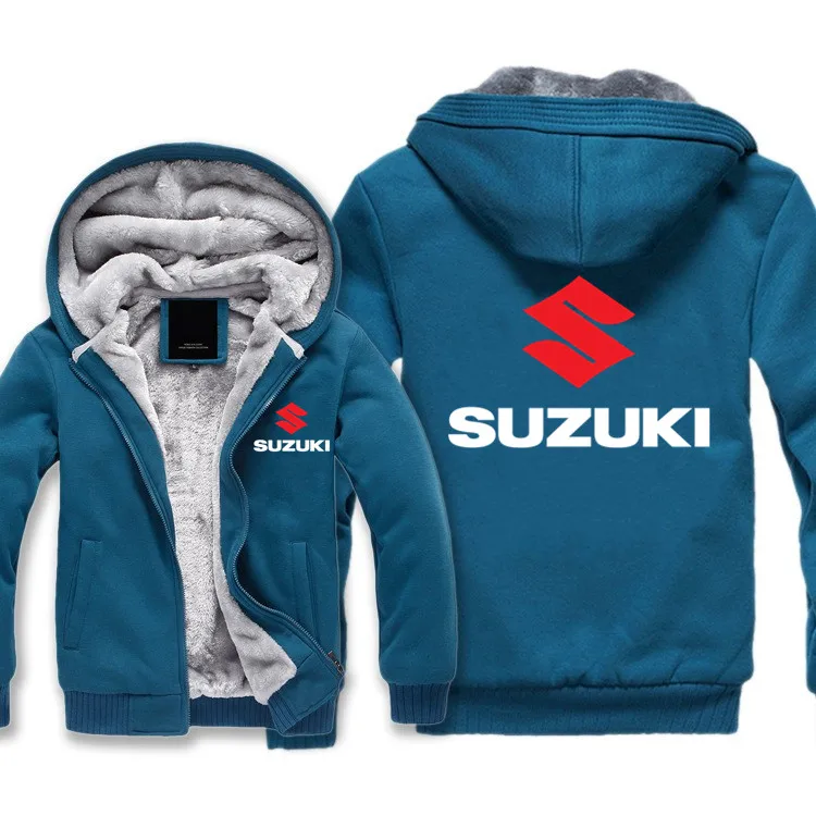 Синий Для утолщения молнии Suzuki fans толстовки Одежда 20fgr - Цвет: Синий