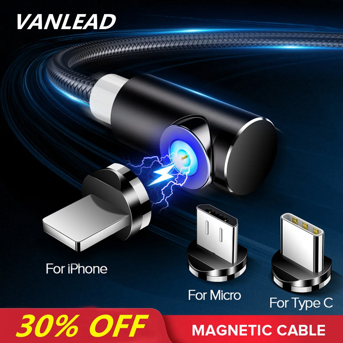 VANLEAD Magnetic Cable Micro USB Type C Adapter Charger Fast Charging For iPhone XS Max Samsung Charge Magnet Android Phone Cord |