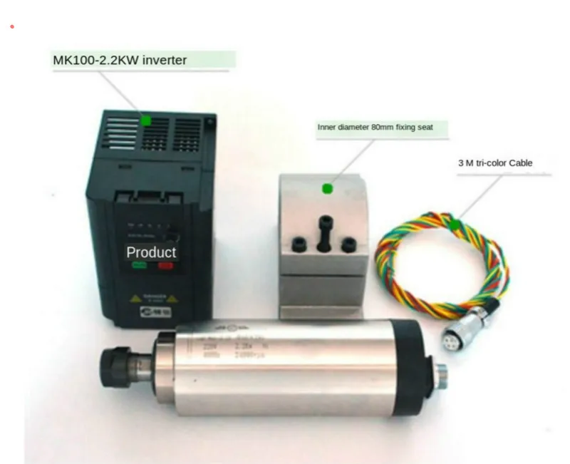 2.2kw мотор шпинделя с водяным охлаждением ER20 фрезерный шпиндель комплект+ 2.2kw инвертор/Vfd+ 80 мм водяной насос+ 13 шт. ER20 CNC