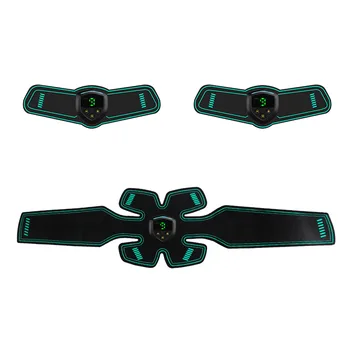 

Abdominal Muscle Trainer USB Charging Arm Patch Workout Belt EMS Vibration Gym Equipment Fitness Massager PU Leather LCD Display