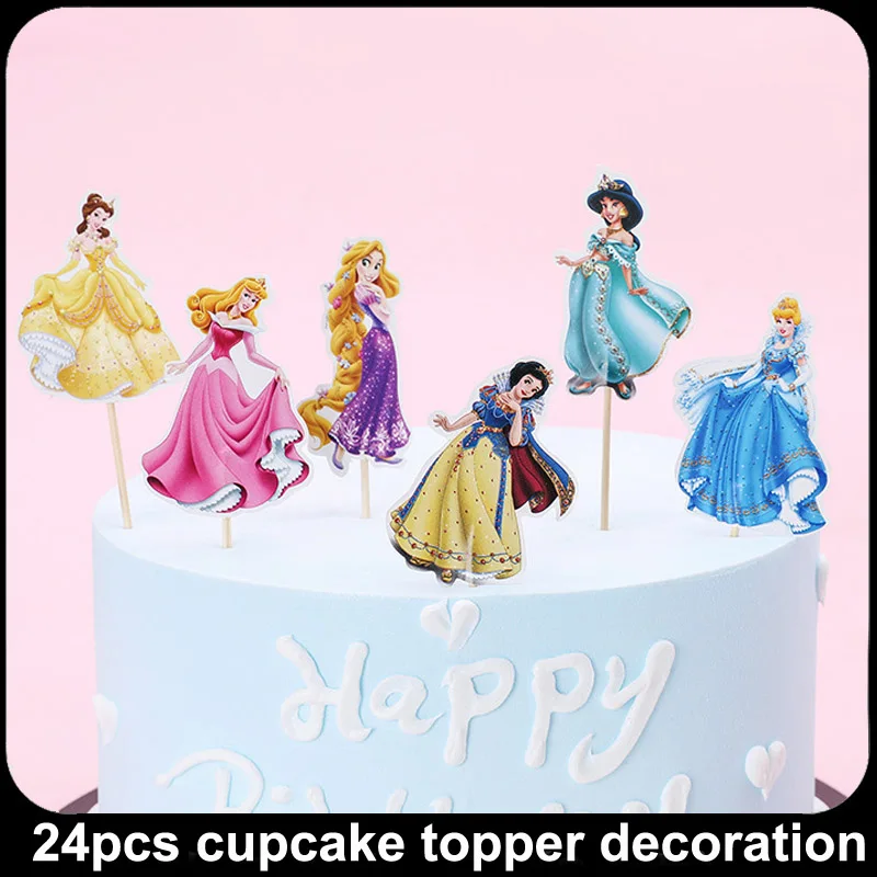 720 шт Дисней принцесса кекс топперы Детские День рождения торт украшения детский душ еда выбор торт Топпер - Цвет: 5