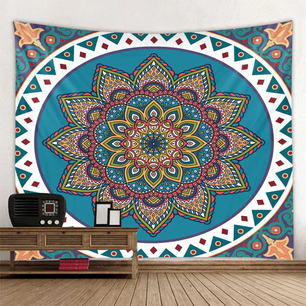 

Bominian Psychedelic Mandala Tapestry Valance Background Cloth Tapestry Decorative Cloth Hanging Cloth Wall Decor Tapastry