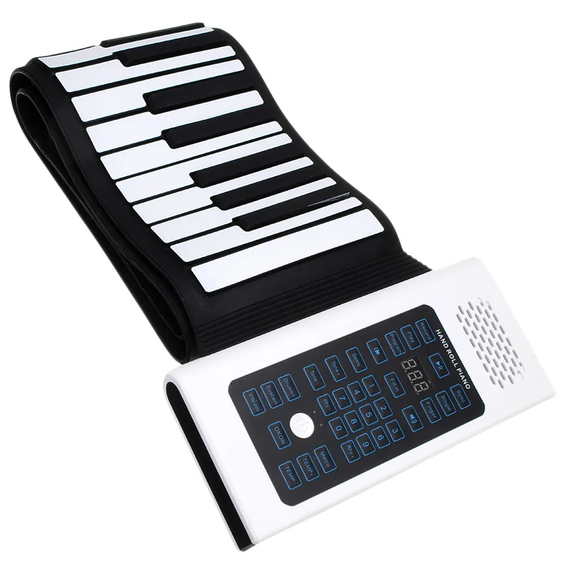 

Hot 88 Keys Rechargeable Keyboard Roll Up Piano With Microphone Speaker Musical Instrument Electric Accessory