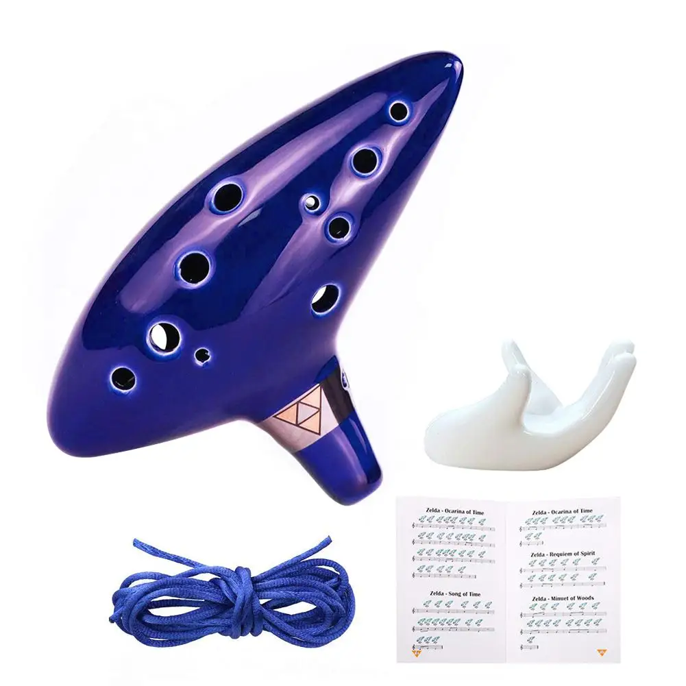 Ocarina s 12 ОТВЕРСТИЕ Alto C шейный ремешок шнур музыкальная книга дисплей стенд окарина инструмент идеальный фестиваль подарок для друзей