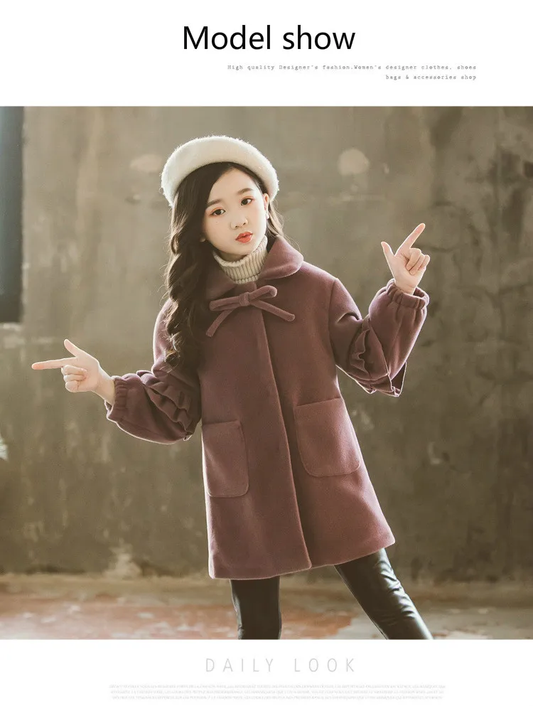 Осенняя и зимняя одежда детская плотная Шерстяная Куртка Корейская версия