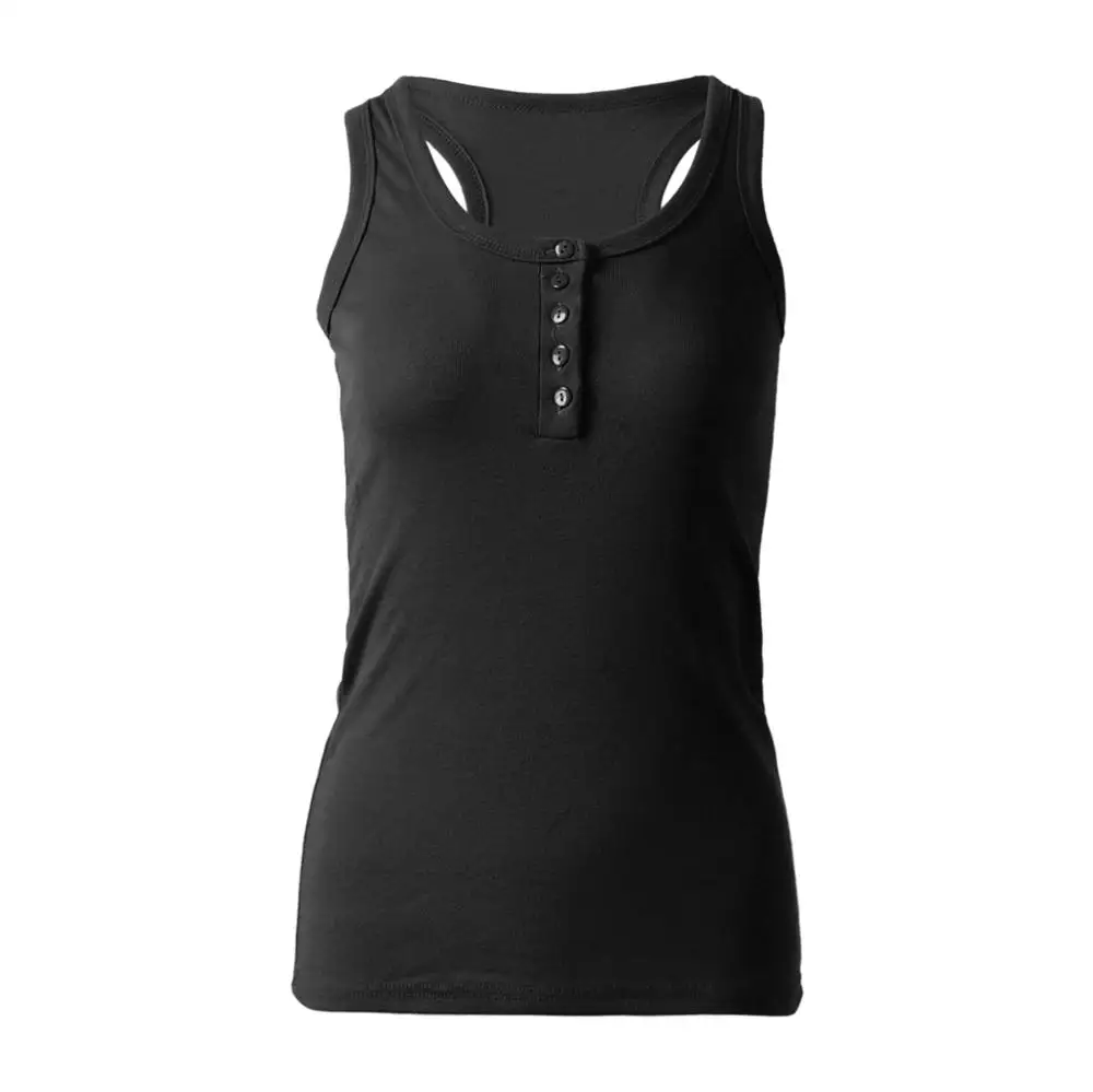 

2019 Summer Plain Solid Women's Slim Vest tank Tops Basic Sport Sleeveless Cotton T Shirt On Sale