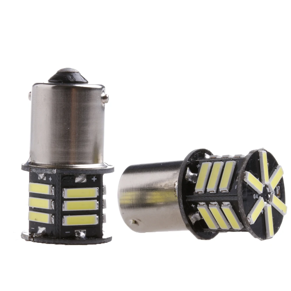 

2x Canbus No Error White LED Tail Backup Reverse Light Bulb BA15S 1156 7506 P21W Drop Ship No22
