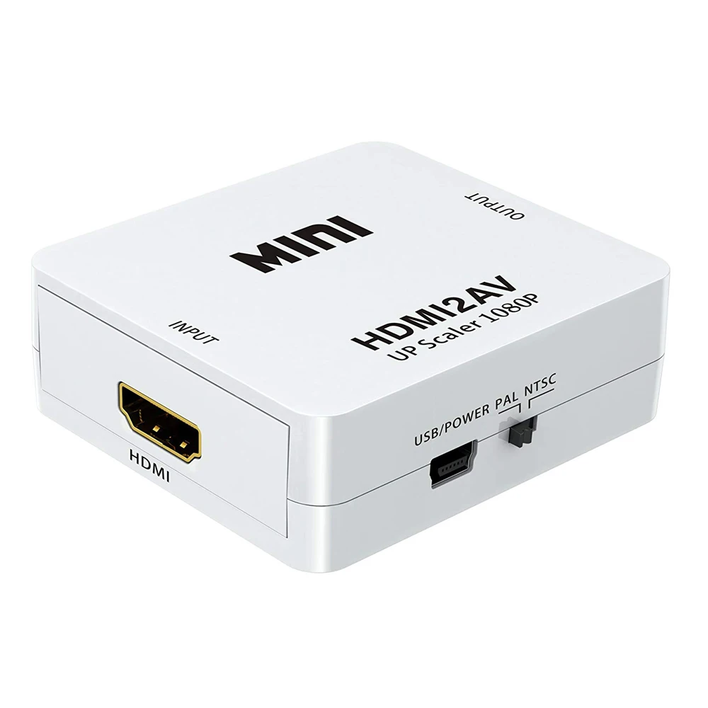 HDMI К AV скейлер адаптер HD видео конвертер коробка HDMI к RCA AV/CVSB L/R видео 1080P HDMI2AV Поддержка NTSC PAL