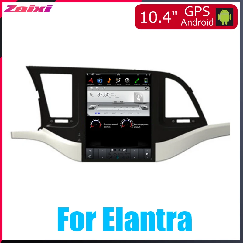 Автомобильный ПК gps навигатор радио плеер для hyundai Elantra большой экран Tesla экран вертикальный экран Android