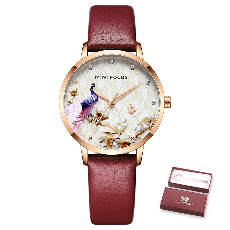 Мини фокус элегантные женские кварцевые часы модные кожаные синие часы для женщин s повседневные водонепроницаемые часы для девочек подарок Relojes Feminino - Цвет: red