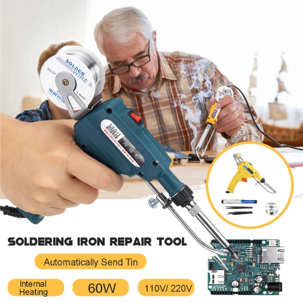 

110V/220V 60W US/EU/CN Hand-held Internal Heating Soldering Iron Automatically Send Tin Gun Soldering Welding Repair Tool
