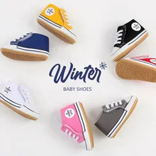Chaussures de premiers pas en toile pour enfants, unisexe, avec motifs de lettres, à crochet, pour printemps et automne, de 0 à 18 mois