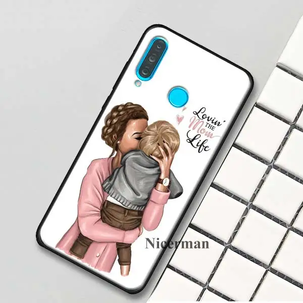A005 Силиконовый чехол для huawei P30 P20 P10 mate 30 20 10 Lite Pro P Smart Z Plus Nova 5i Pro коричневые волосы для маленьких мам и девочек - Цвет: A005