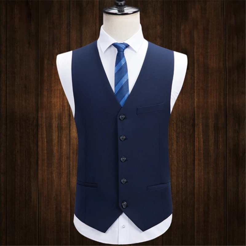 2019 New Men'S Wild Suit Vest Korean Slim Official Business Casual Professional High Quality Suit Vest 5XL