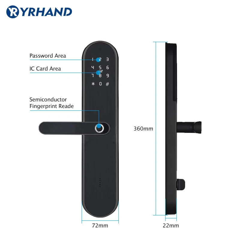 smart phone ttlock app control bluetooth fingerprint password door lock for home airbnb office school hotel