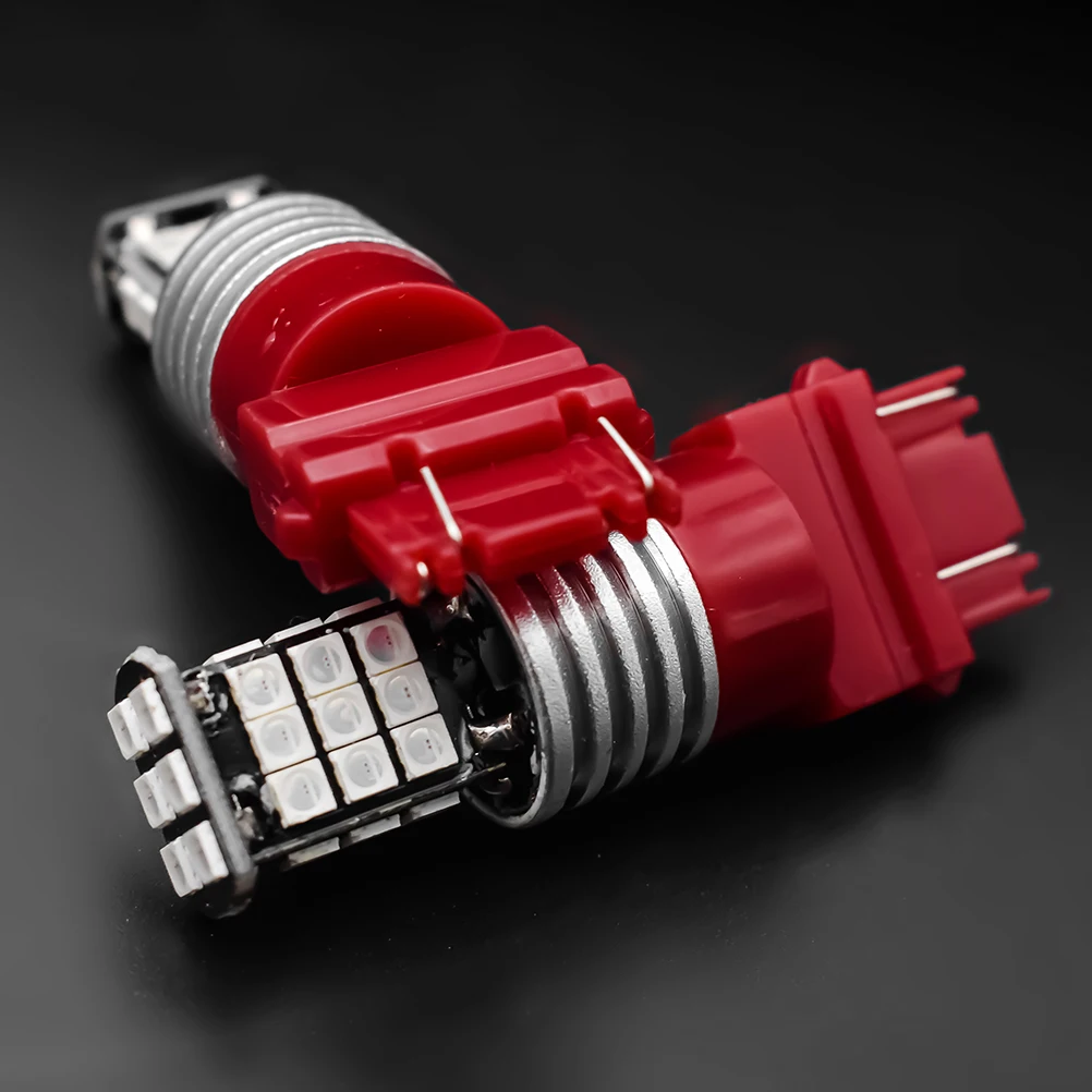 2 шт. T25 светодиодный 3157 3057 3056 p27/7 w светодиодный светильник 30 SMD СВЕТОДИОДНЫЙ фонарь для заднего тормоза автомобиля стоп-сигнал 12 V-24 V красный