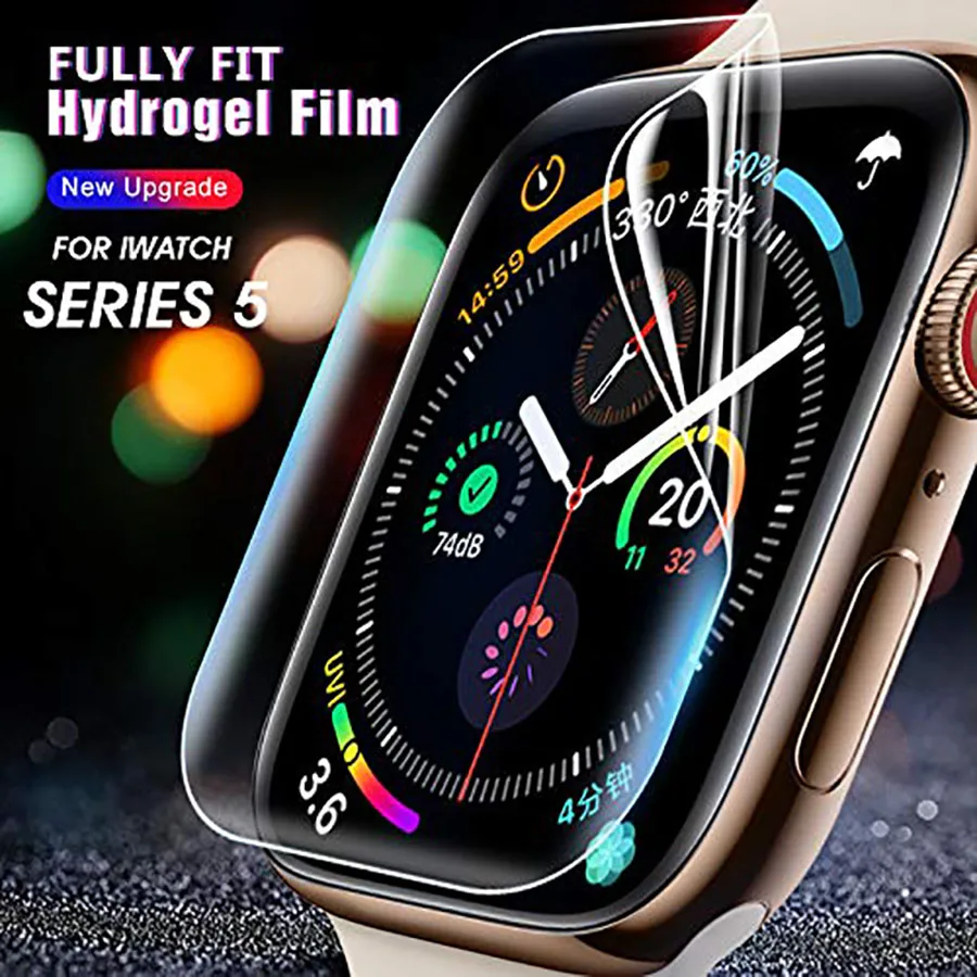 9D изогнутая Гидрогелевая пленка для iWatch Apple Watch Series 2/3/4/5 38 мм 42 40 44 Полная мягкая