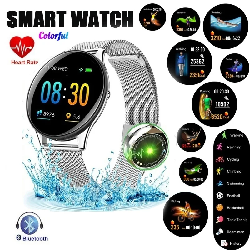 

Smart Watch IP68 Waterproof Heart Rate Blood Pressure Oxygen Monitor Bluetooth Smart Bracelet Applicable for IOS Android