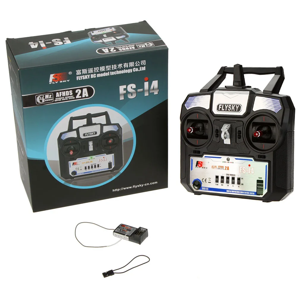 Flysky FS-i4 AFHDS 2A 2.4GHz 4CH Radio System Transmitter for RC Helicopter Glider with FS-A6 Receiver 2