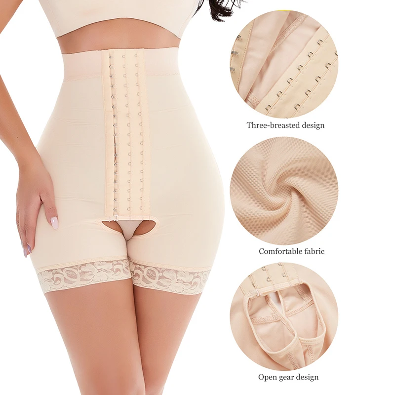 Women High Waist Abdomen Slim Panties Body Shaper Anti-Slip Waist Trainer Shorts Postpartum Recovery Shapewear Corset Booty Lift