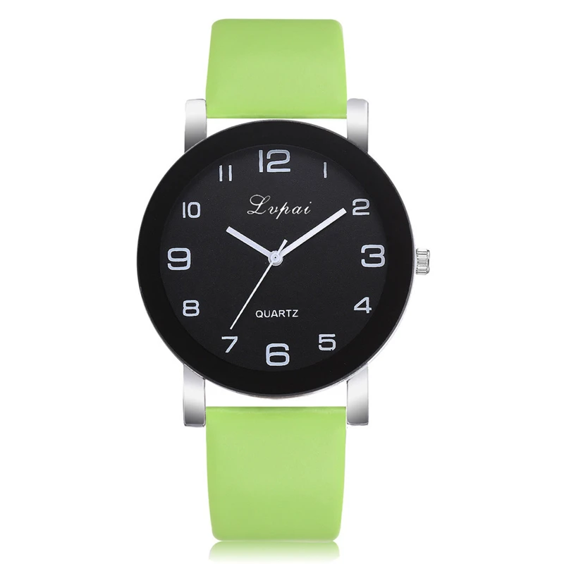 Lvpai, новинка, известный бренд, простые часы унисекс, кожаный ремешок, аналоговые кварцевые круглые наручные часы, унисекс, Роскошные Кварцевые часы Gfit Montre - Цвет: green watch