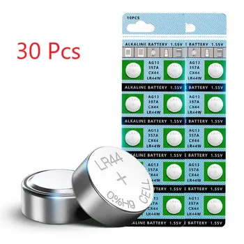 Pilas alcalinas de botón para teléfono móvil, pila de 10/20/30 piezas AG13 lr44 LR1154 LR1130 LR626 LR44W, 1,55 V