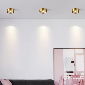 

Led Cree Cob Downlight Brass Cylinder Corridor Porch Ceiling Ultra-thin Led Round Surface Mounted Downlight