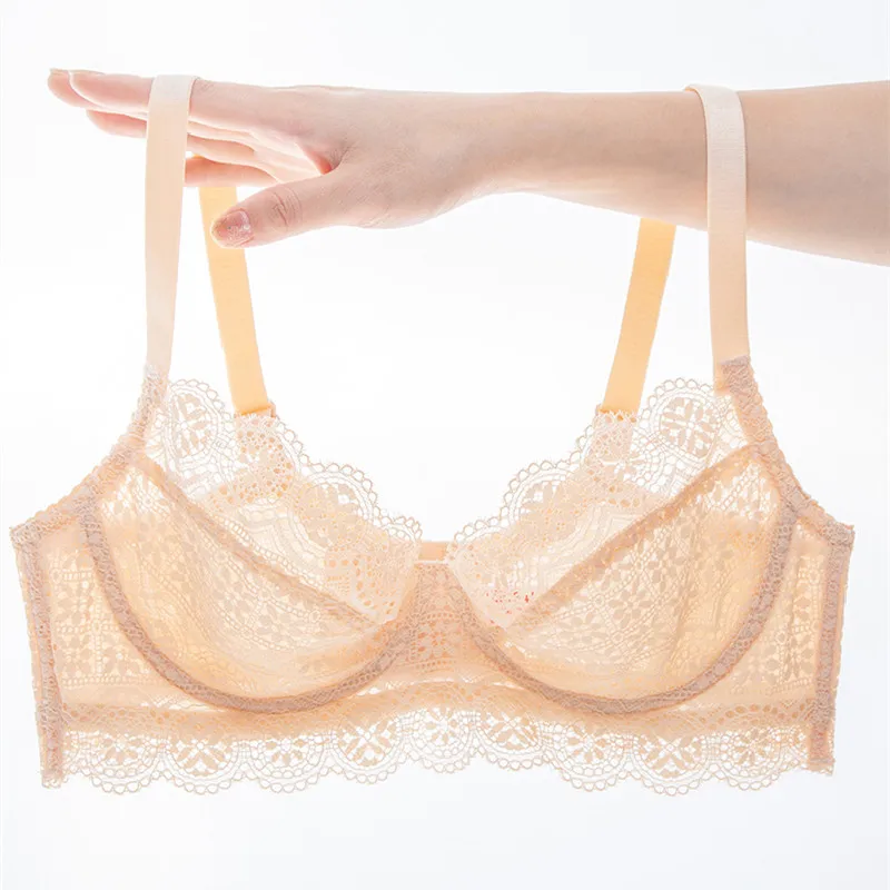 

Xianqifen ultra thin lace bras for women transparent crop top bh intimates sexy bralette lingerie brassiere minimizer push up