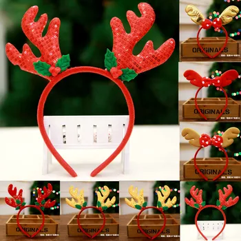 

30# Christmas Adult Kid Cosplay Animal Antlers Headband Headclip Accessories Christmas Decoration рождество navidad