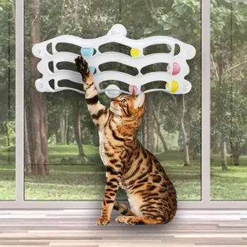 

Windowsill Sucker Kitten Cat Toy Rolling Ball Plastic Railway Track Pet Table Tennis Pet Toy Track Toy Ball Adsorption Glass