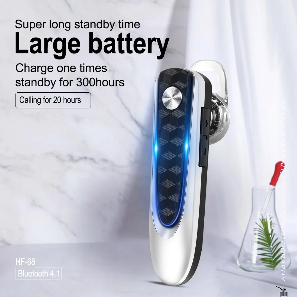 HF68 Bluetooth Mini Earphone Wireless Earbud Stereo Music Hands free Calling Earphone with Mic 20 Hours Working headphone