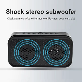 

Portable Wireless Bluetooth Speaker Column Super Bass Stereo Subwoofer Handsfree Support TF AUX mirror Alarm Clock temperature