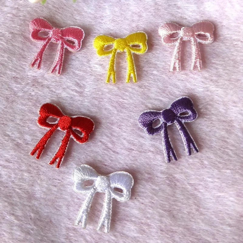 Self-Adhesive Cartoon Embroidery Bow Patches - Set of 5