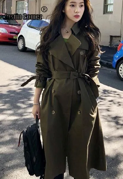 

Stylish ladies Fall /Autumn Women Oversized Trench coat Plus size New 2019 Fashion Office lady Overcoat windbreaker