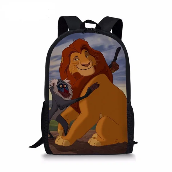 17-дюймовый рюкзак Mochilas infantis; Одежда для мальчиков и девочек школьные сумки для детей рюкзак с изображением короля льва школьная сумка Симба и принтом мультяшный рюкзак для детей Mochila - Цвет: as pictures