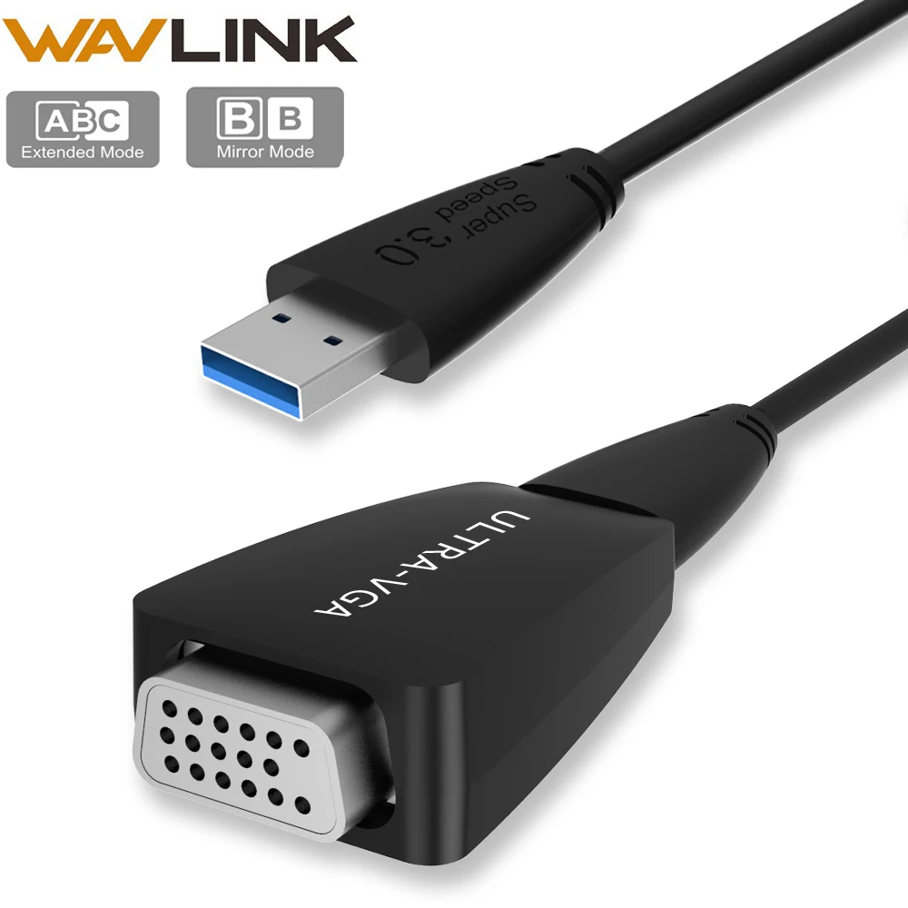 Wavlink USB 3 0 к VGA адаптеру внешняя графическая карта конвертера пикселей до 1920*1080 с