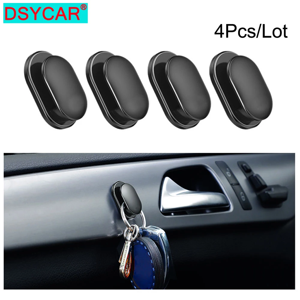 

DSYCAR 4Pcs/Set Car Hooks Organizer Storage Hanger for USB Cable Headphone Key Storage Car Accessory Car Adhesive Hook Hanger