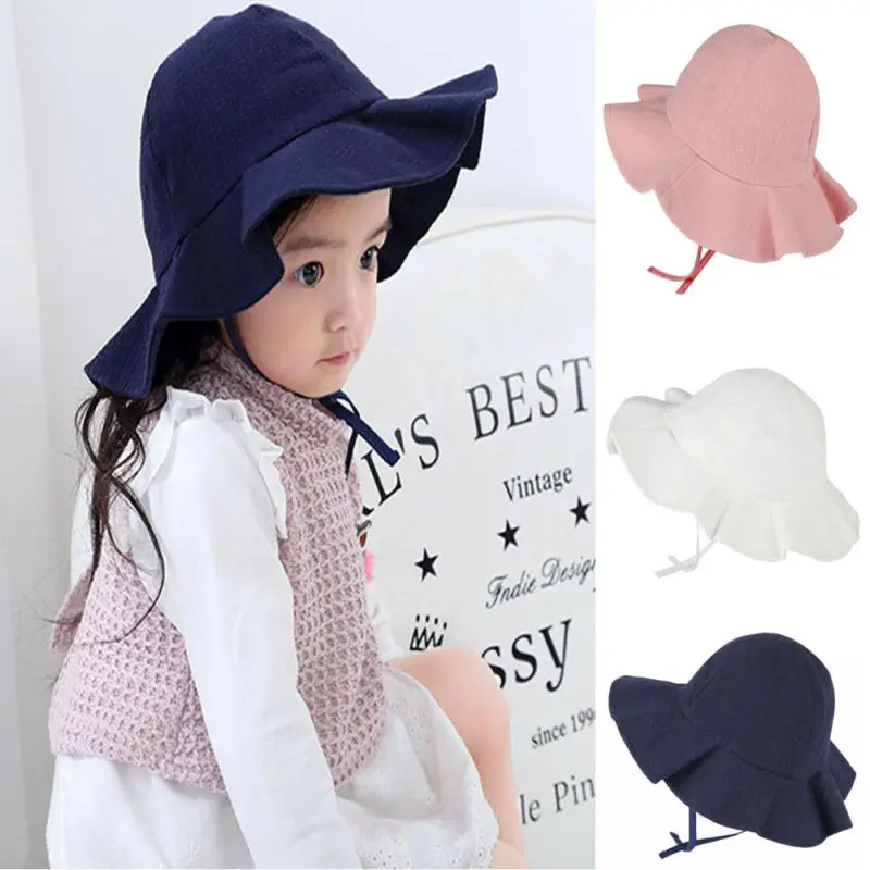 

2019 New Infant Baby Girls Sun Hat Summer Beach Hat Bucket Cap Newborn Toddler Kids Girl 0-4 Years
