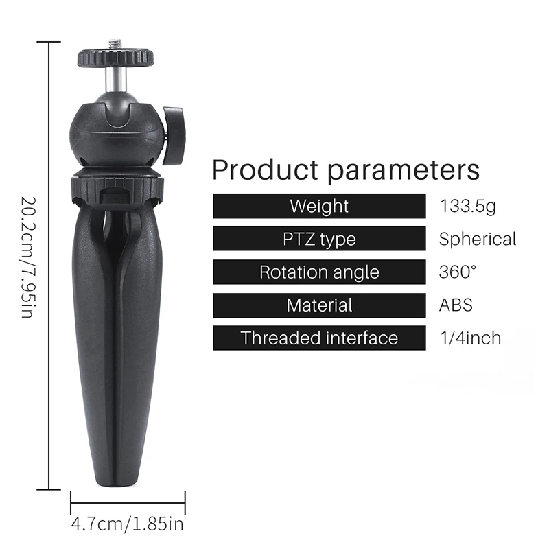  Portable Mini Tripod Stand with 360 Rotation BallHead Vlog Phone Tripod Selfie Stick for iPhone Hua