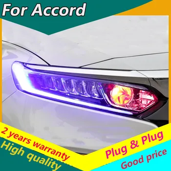 

KOWELL Car Styling For Honda 2018-2019 Accord headlights DRL For Accord 10 10th head lamp led/xenon lens