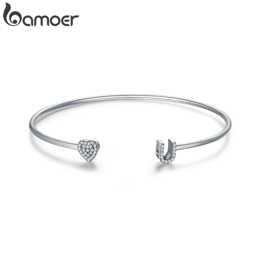 Kopen BAMOER Echt 925 Sterling Silver Tree of Life Green Crystal CZ Vrouwen Open Manchet Bangle Armband Luxe Zilveren Sieraden SCB057