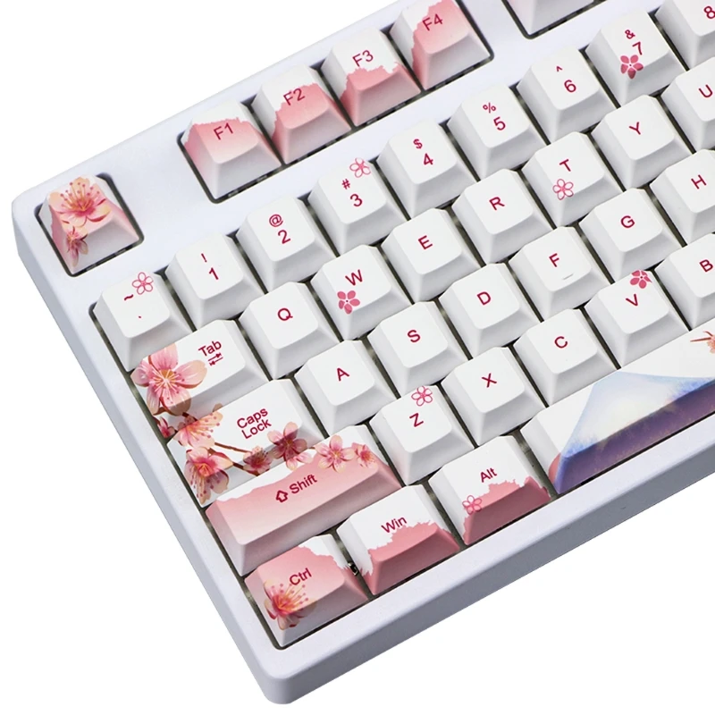 

PBT Cherry Blossom Keycap Mechanical Keyboard Cherry Profile Dye-Sublimation 54DD