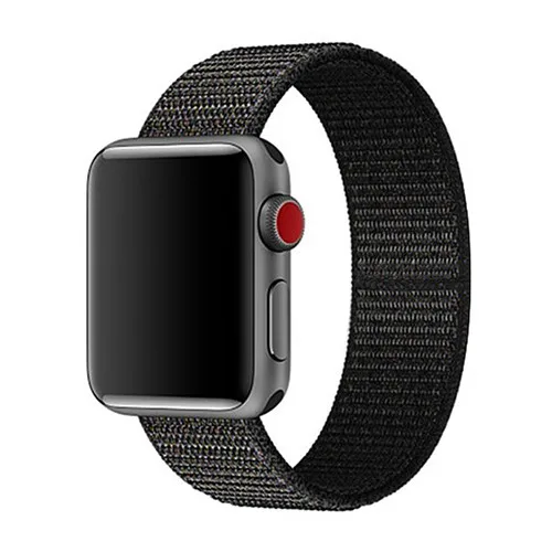 black red Спортивный нейлоновый ремешок для apple watch 4, apple watch 5, ремешок correa iwatch 44 мм, 40 мм, 38 мм, 42 мм, apple watch series 4, 3, 2, 1 - Цвет ремешка: black red